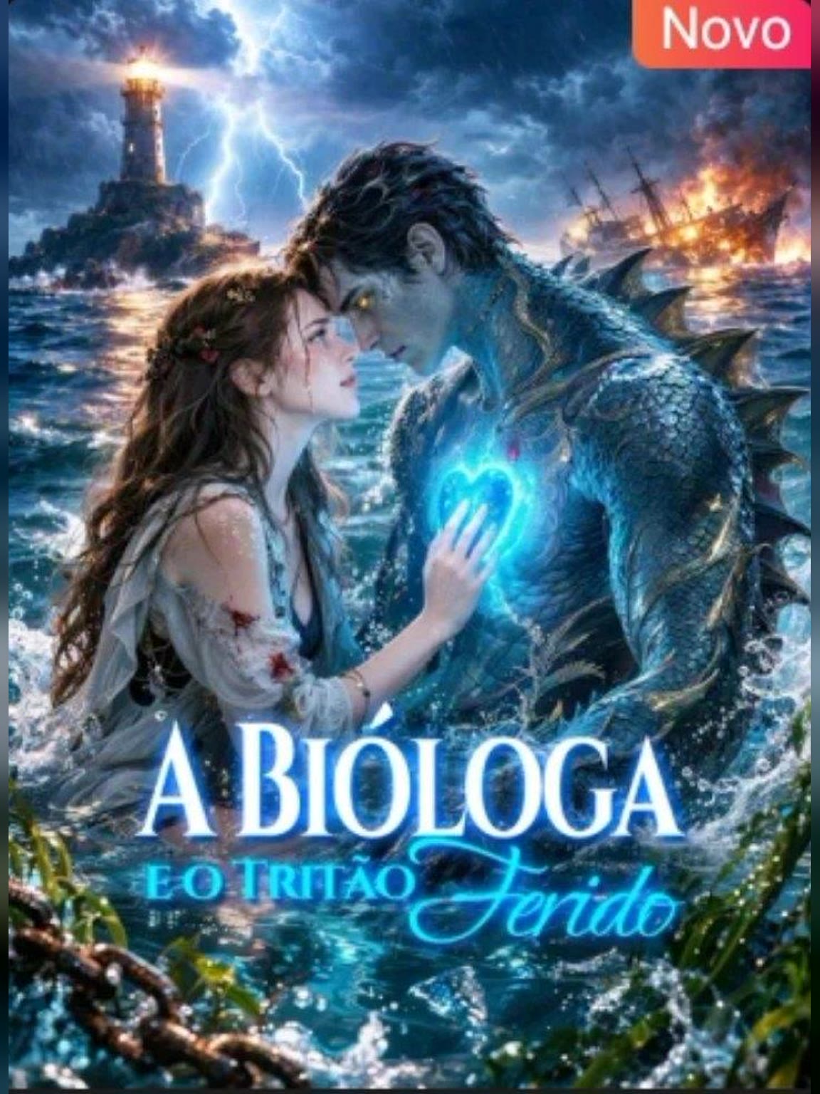 Capa de A Bióloga e o Tritão Ferido