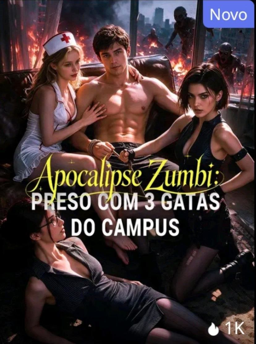 Capa de Apocalipse Zumbi - Preso com 3 Gatas do Campus