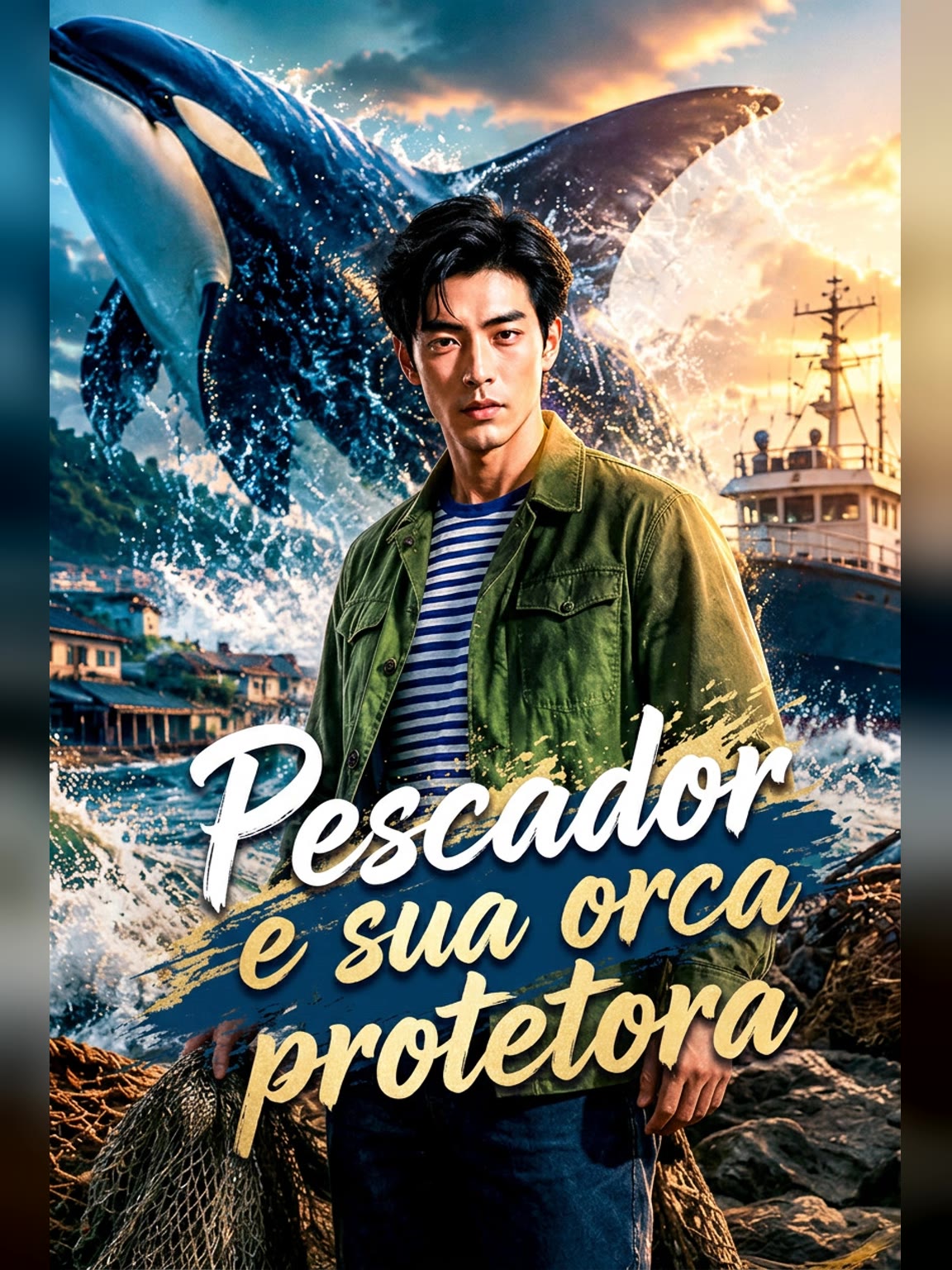 Capa de Pescador e sua orca protetora
