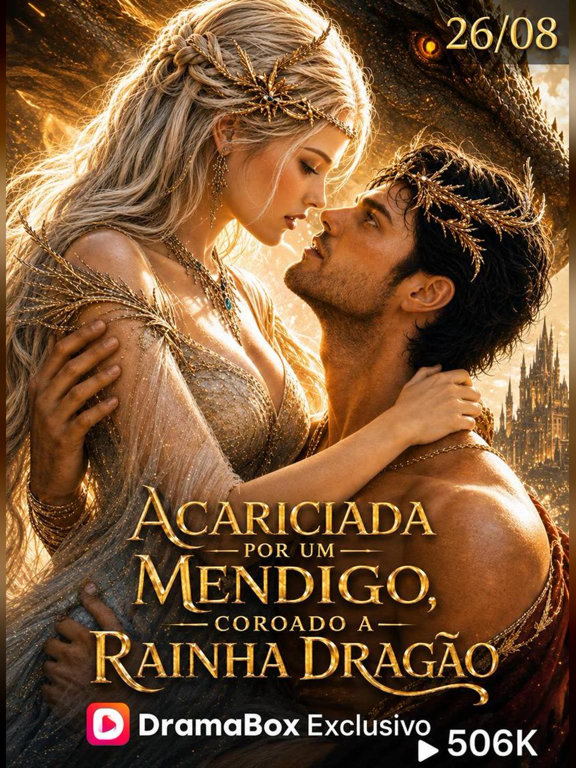 Capa de Acariciada por um Mendigo, Coroado a Rainha Dragão