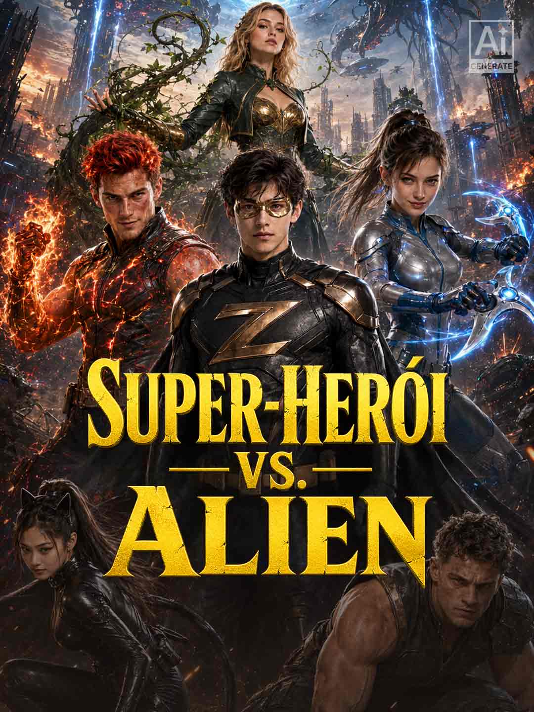 Capa de Super-Herói vs. Alien